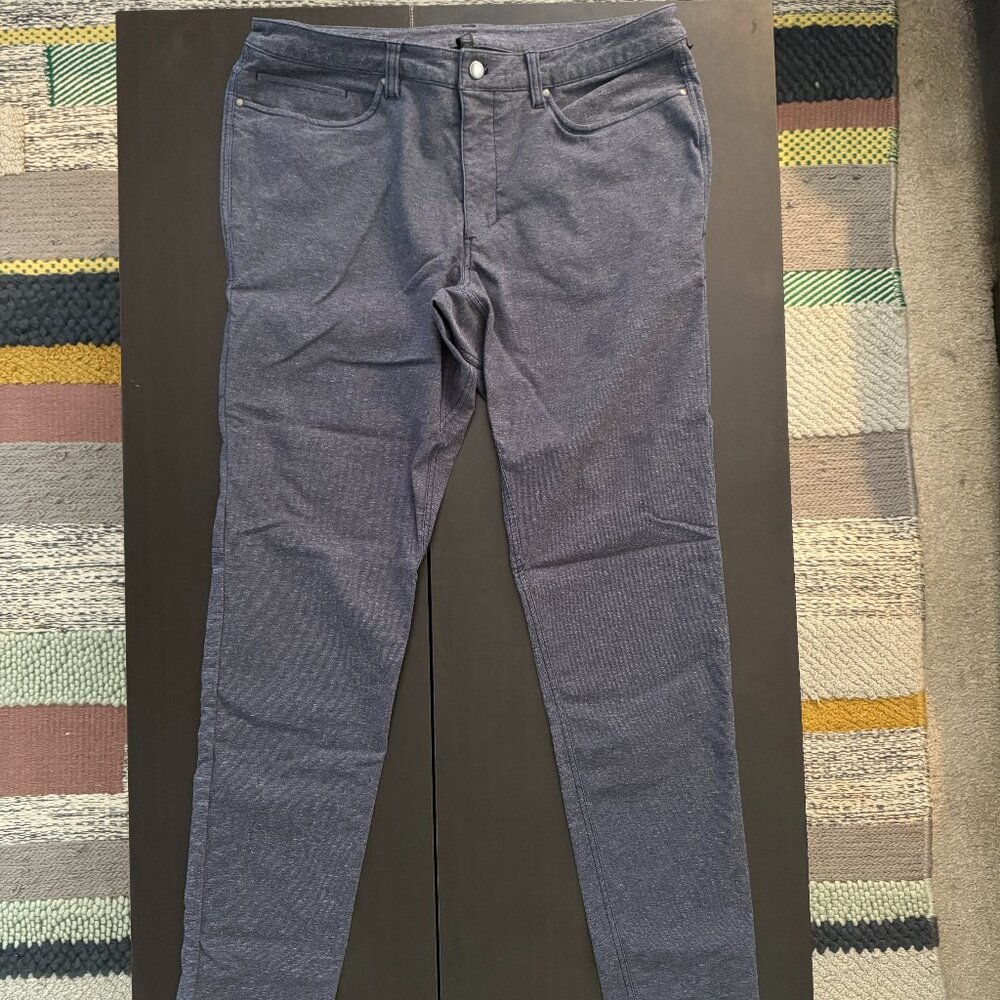 Lululemon ABC Pant Slim Men’s 36x43 (TALL) Tech Canvas Heathered Deep Navy